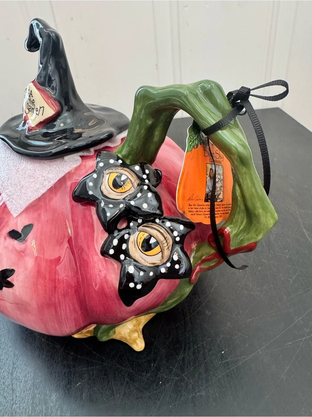 Blue Sky Clayworks Ceramic Pink Pumpkin Teapot Tea In The Garden Heather Goldmin